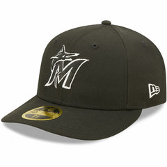 Miami Marlins New Era Black & White Low Profile 59FIFTY Fitted Hat - New Era Sale