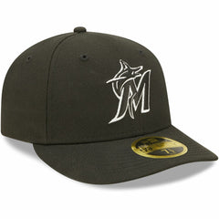 Miami Marlins New Era Black & White Low Profile 59FIFTY Fitted Hat - New Era Sale