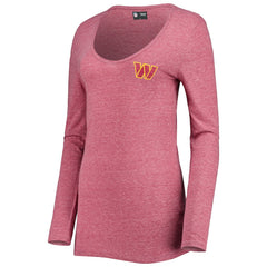 Washington Commanders New Era Women's Scoop Neck Tri-Blend Long Sleeve T-Shirt Burgundy
