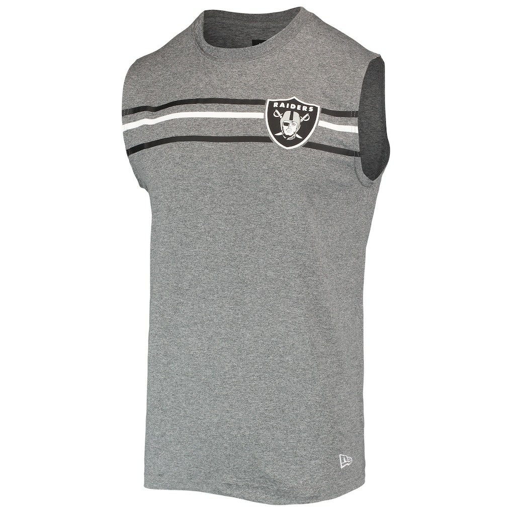 Las Vegas Raiders New Era Brushed Sleeveless Tank Top Heathered Gray