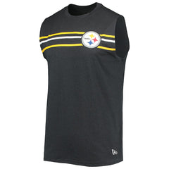 Pittsburgh Steelers New Era Brushed Sleeveless Tank Top Black