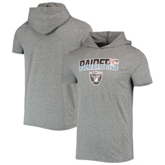 Las Vegas Raiders New Era Team Brushed Hoodie T-Shirt Heathered Gray