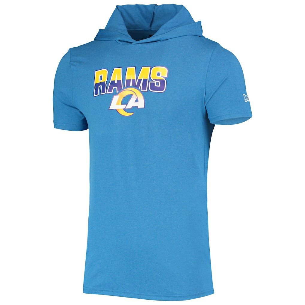 Los Angeles Rams New Era Team Brushed Hoodie T-Shirt Heathered Blue