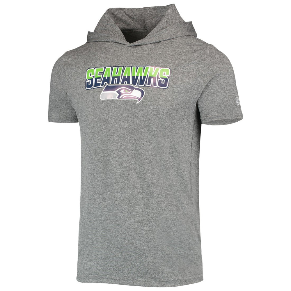 Seattle Seahawks New Era Team Brushed Hoodie T-Shirt Heathered Gray