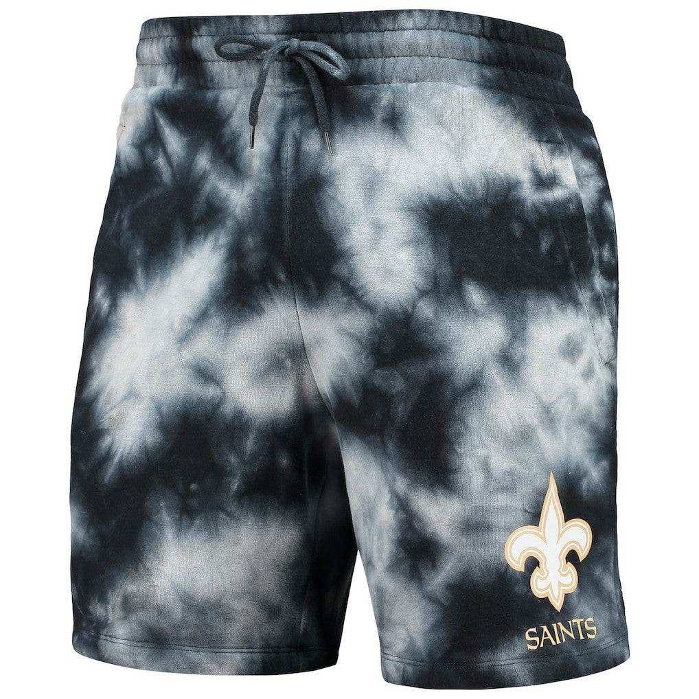 New Orleans Saints New Era Tie-Dye Shorts Black
