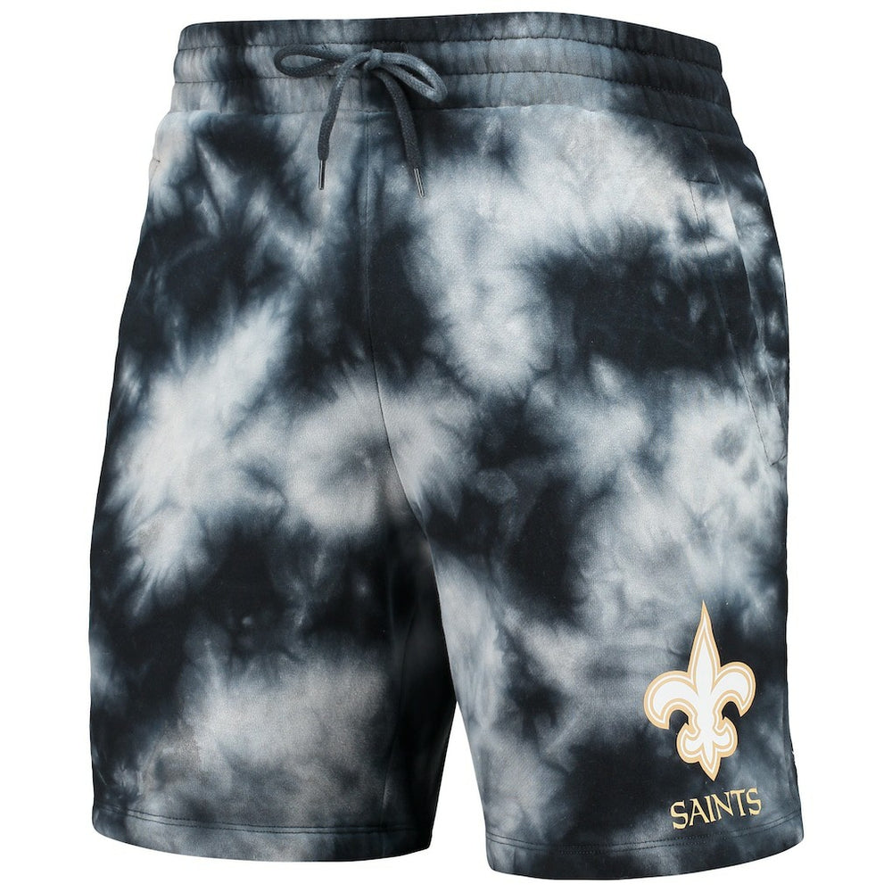 New Orleans Saints New Era Tie-Dye Shorts Black