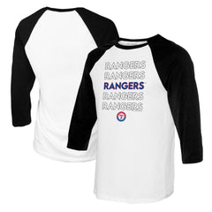 Texas Rangers Tiny Turnip Women's Stacked 3/4-Sleeve Raglan T-Shirt - White/Black - MLB Online