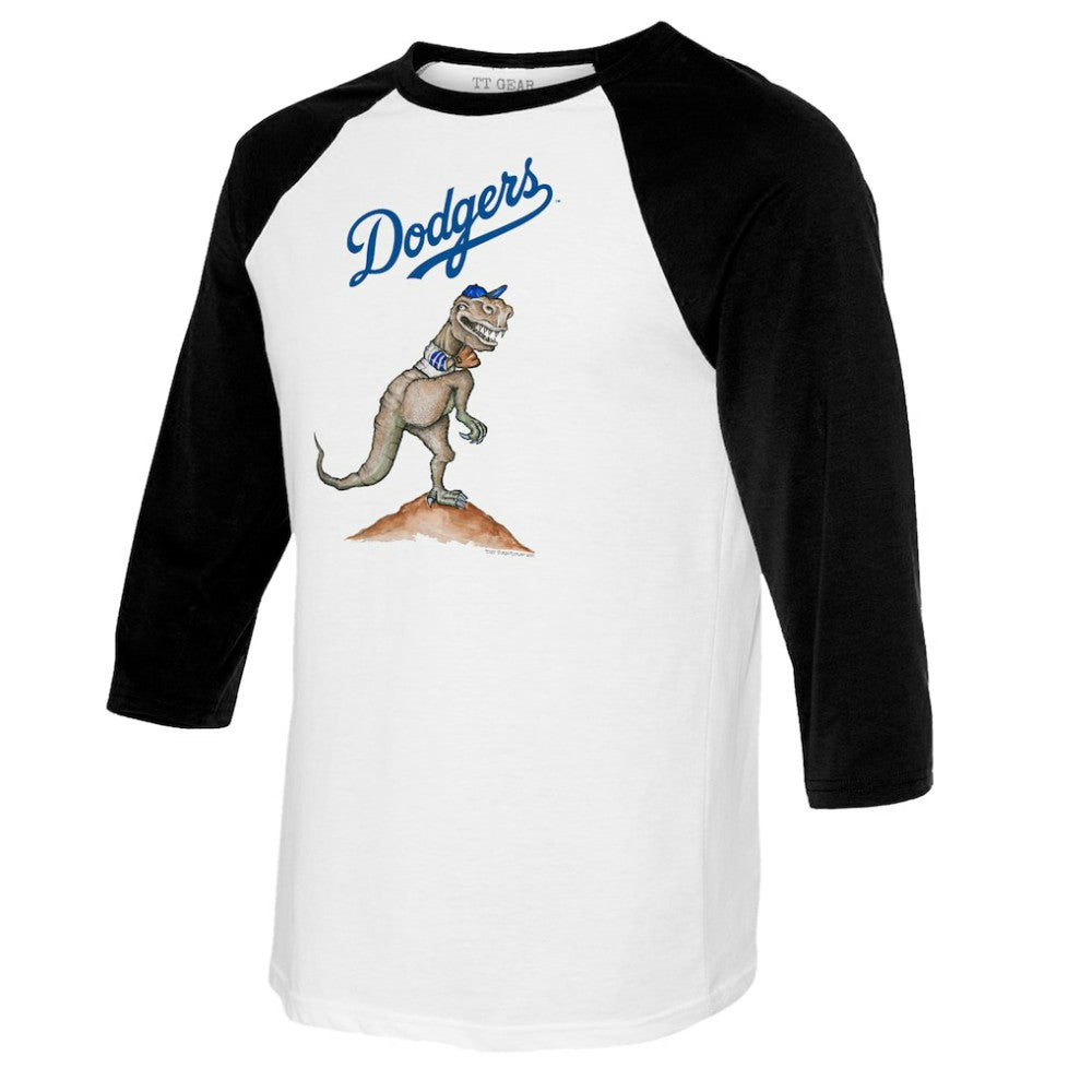 Los Angeles Dodgers Tiny Turnip Women's TT Rex 3/4-Sleeve Raglan T-Shirt - White/Black - MLB on Sale
