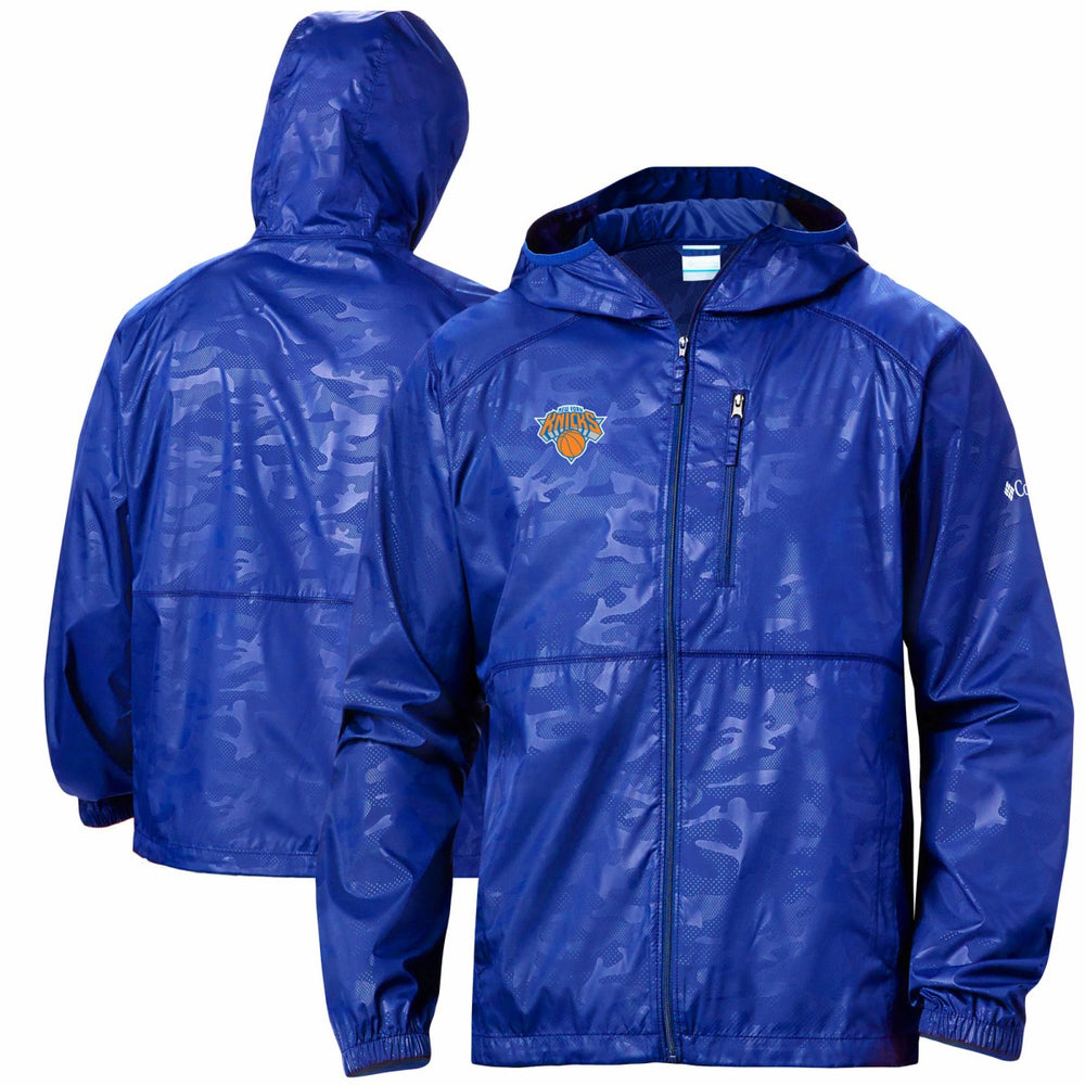 New York Knicks Camo Flash Forward Full-Zip Windbreaker Jacket Blue | Columbia US