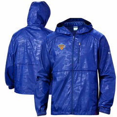 New York Knicks Camo Flash Forward Full-Zip Windbreaker Jacket Blue | Columbia US