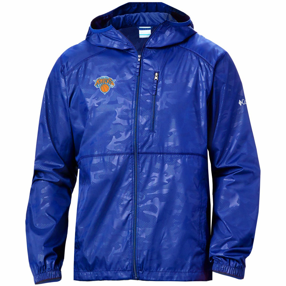 New York Knicks Camo Flash Forward Full-Zip Windbreaker Jacket Blue | Columbia US