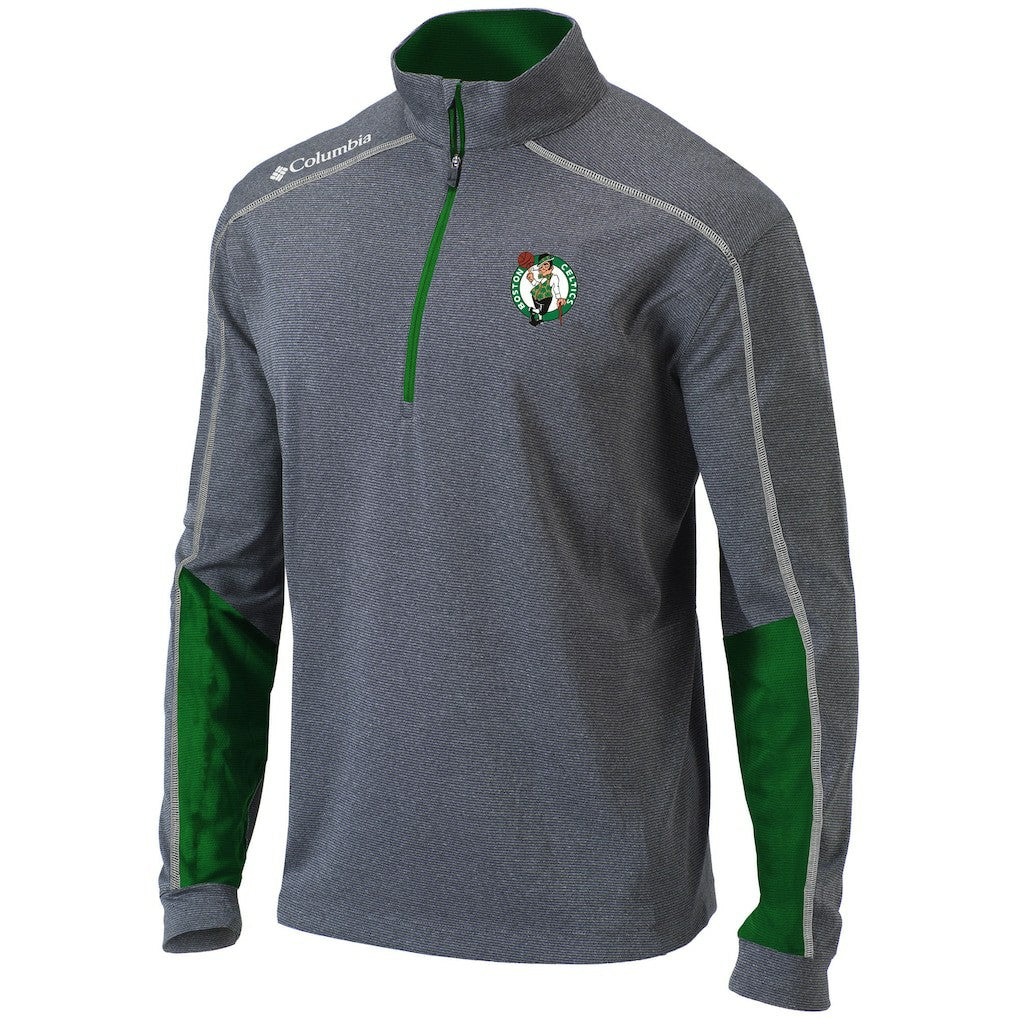 Boston Celtics Omni-Wick Shotgun 2.0 Quarter-Zip Pullover Top Heathered Gray/Green | Columbia for sale