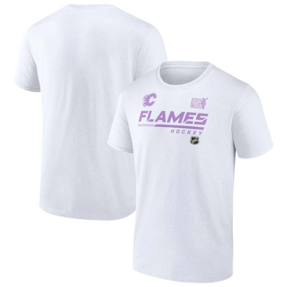 Calgary Flames NHL Hockey Fights Cancer T-Shirt - White - NHL 4751701