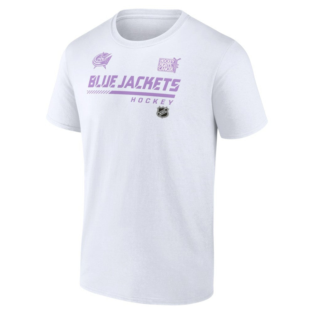 Columbus Blue Jackets NHL Hockey Fights Cancer T-Shirt - White - NHL 4751709