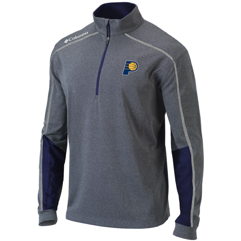 Indiana Pacers Omni-Wick Shotgun 2.0 Quarter-Zip Pullover Top Heathered Gray/Navy | Columbia Lifestyle