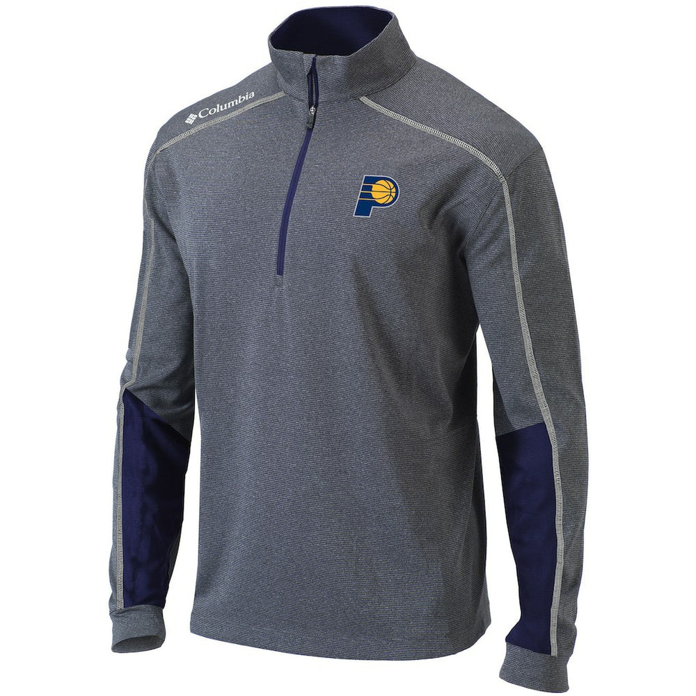 Indiana Pacers Omni-Wick Shotgun 2.0 Quarter-Zip Pullover Top Heathered Gray/Navy | Columbia Lifestyle