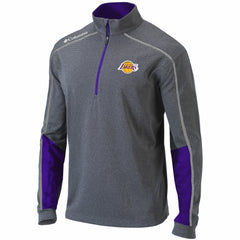 Los Angeles Lakers Omni-Wick Shotgun 2.0 Quarter-Zip Pullover Top Heathered Gray/Purple | Columbia for sale