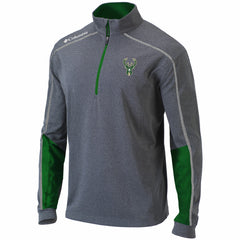 Milwaukee Bucks Omni-Wick Shotgun 2.0 Quarter-Zip Pullover Top Heathered Gray/Green | Columbia for sale