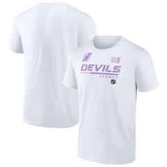 New Jersey Devils NHL Hockey Fights Cancer T-Shirt - White - NHL 4751726
