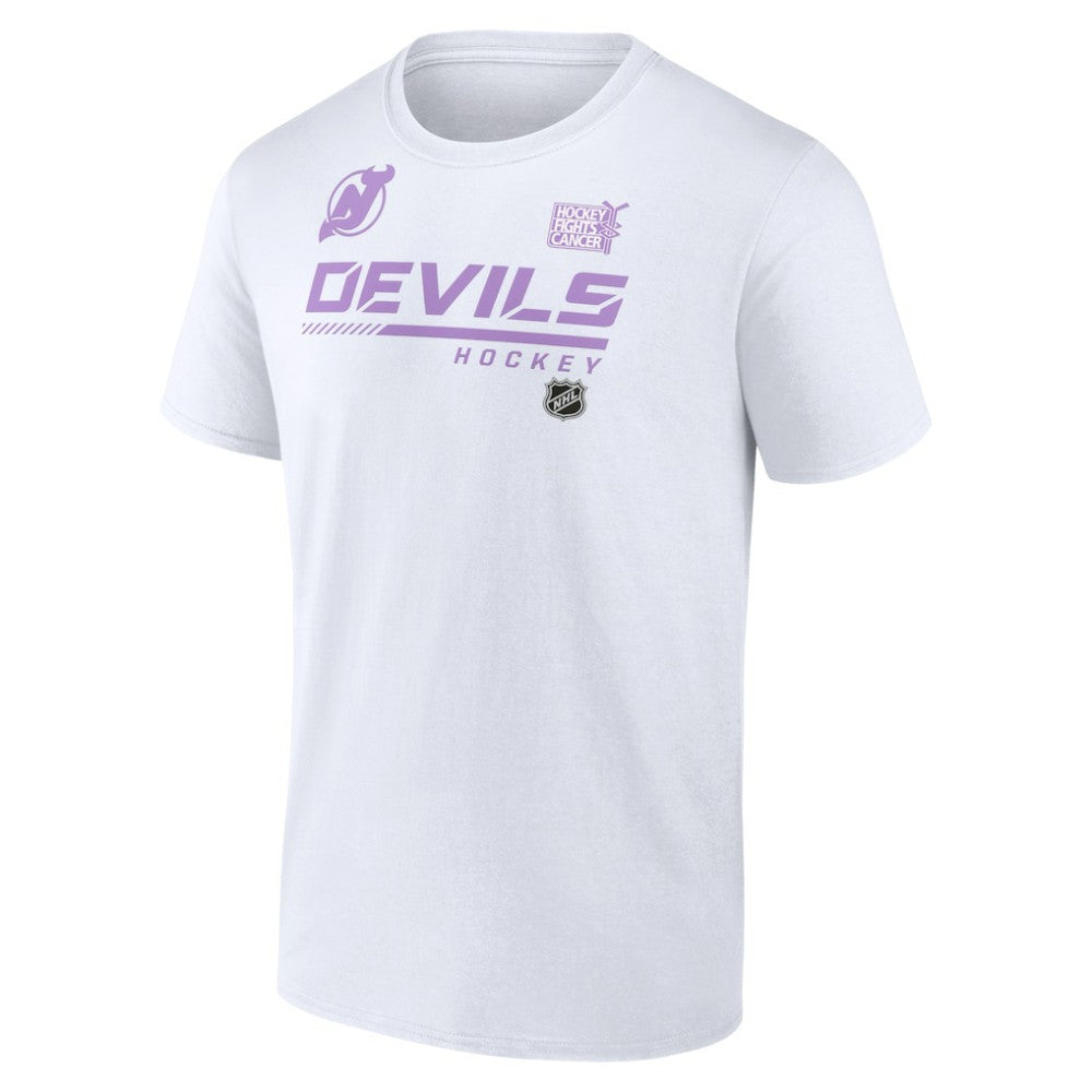 New Jersey Devils NHL Hockey Fights Cancer T-Shirt - White - NHL 4751726