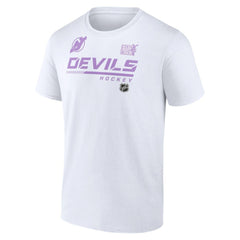 New Jersey Devils NHL Hockey Fights Cancer T-Shirt - White - NHL 4751726