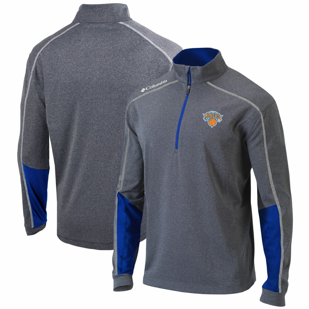 New York Knicks Omni-Wick Shotgun 2.0 Quarter-Zip Pullover Top Heathered Gray/Blue | Columbia online