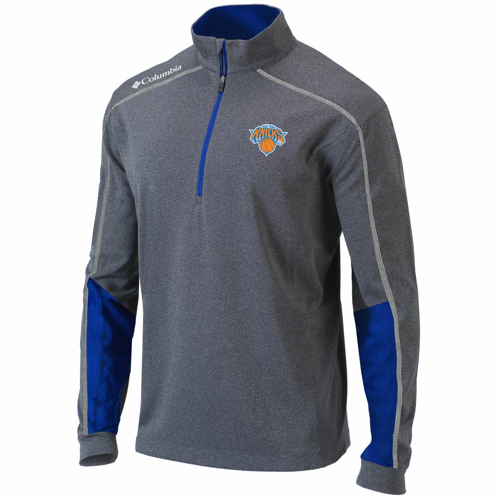 New York Knicks Omni-Wick Shotgun 2.0 Quarter-Zip Pullover Top Heathered Gray/Blue | Columbia online