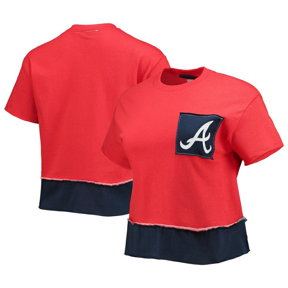 Atlanta Braves Refried Apparel Women's Cropped T-Shirt - Red - MLB Sale