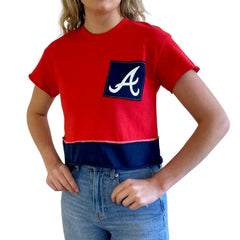 Atlanta Braves Refried Apparel Women's Cropped T-Shirt - Red - MLB Sale