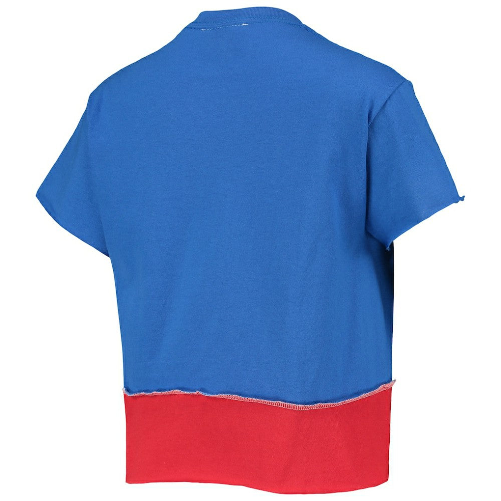 Chicago Cubs Refried Apparel Women's Cropped T-Shirt - Royal - MLB Lifestyle