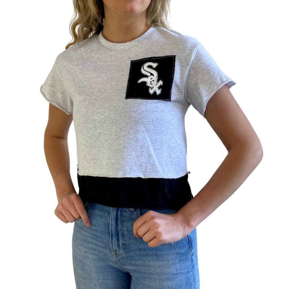 Chicago White Sox Refried Apparel Women's Cropped T-Shirt - Heathered Gray - MLB Online