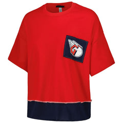 Cleveland Guardians Refried Apparel Women's Cropped T-Shirt - Red - MLB Discount