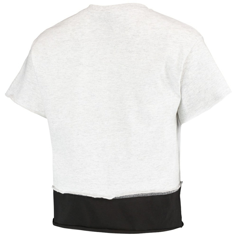 San Diego Padres Refried Apparel Women's Cropped T-Shirt - Gray - MLB Sale