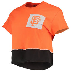 San Francisco Giants Refried Apparel Women's Cropped T-Shirt - Orange - MLB Sale