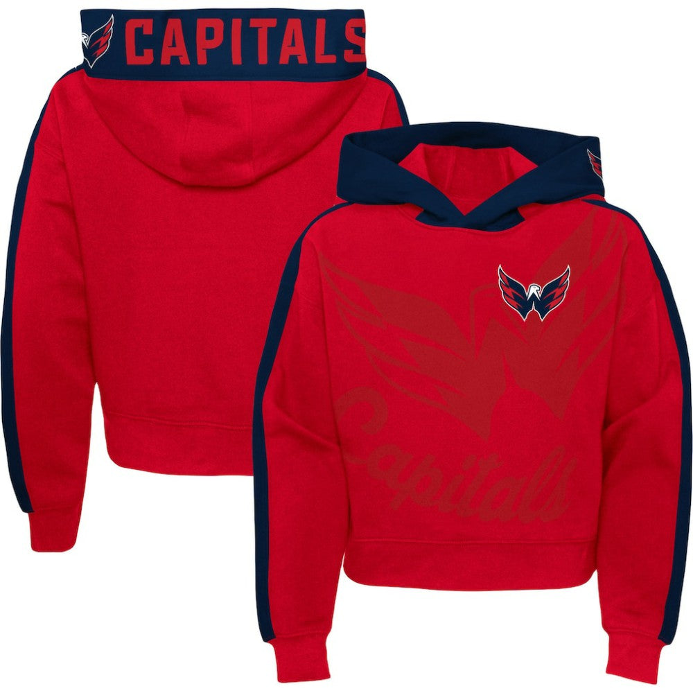 Washington Capitals Girls Youth Record Setter Pullover Hoodie - Red - NHL 4753066