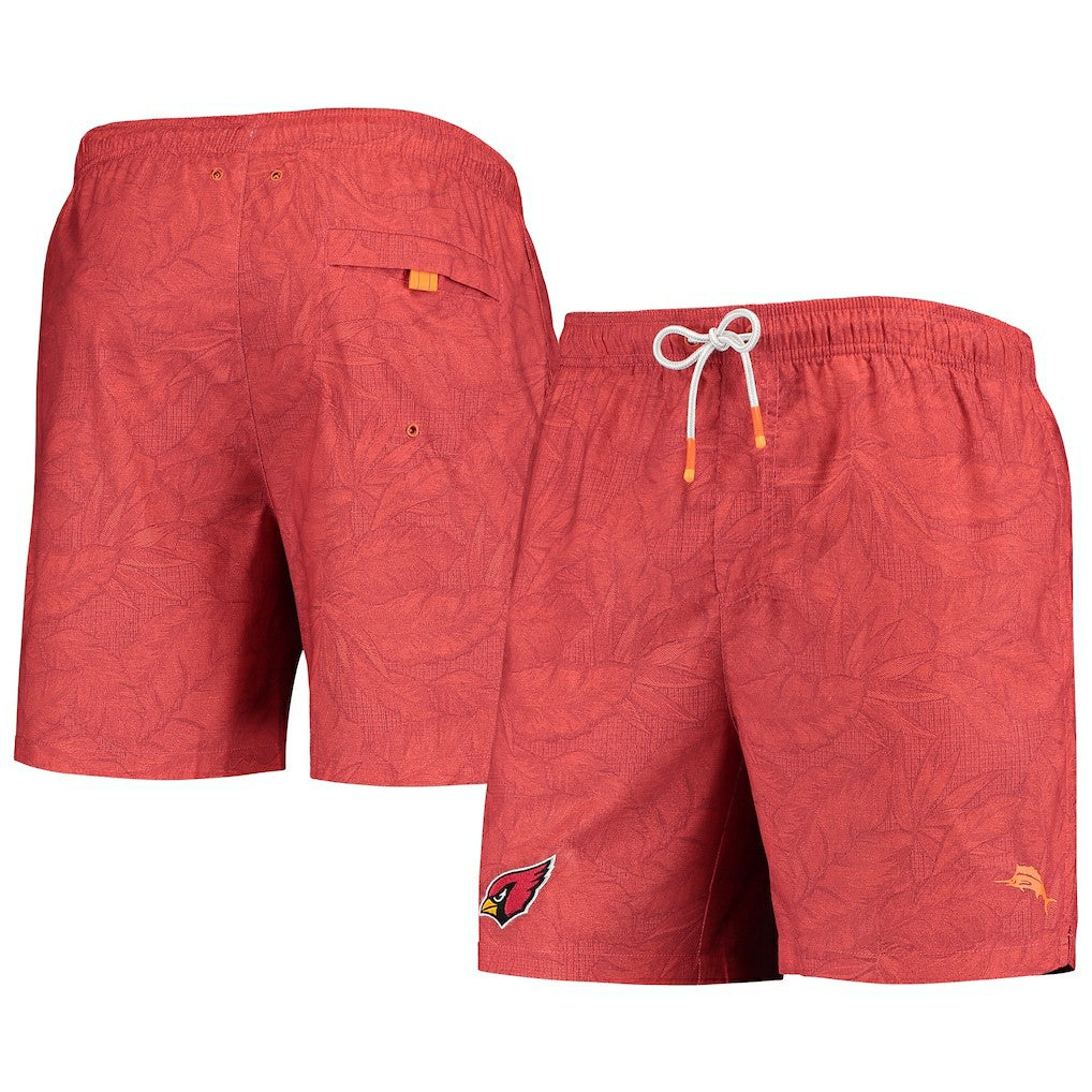Arizona Cardinals Team Naples Layered Leaves Swim Trunks Cardinal