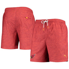 Arizona Cardinals Team Naples Layered Leaves Swim Trunks Cardinal