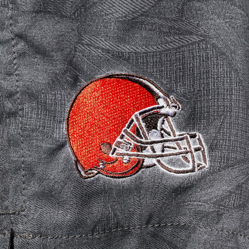 Cleveland Browns Naples Layered Leaves Swim Trunks Black