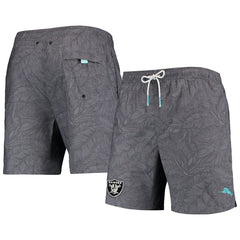 Las Vegas Raiders Naples Layered Leaves Swim Trunks Black