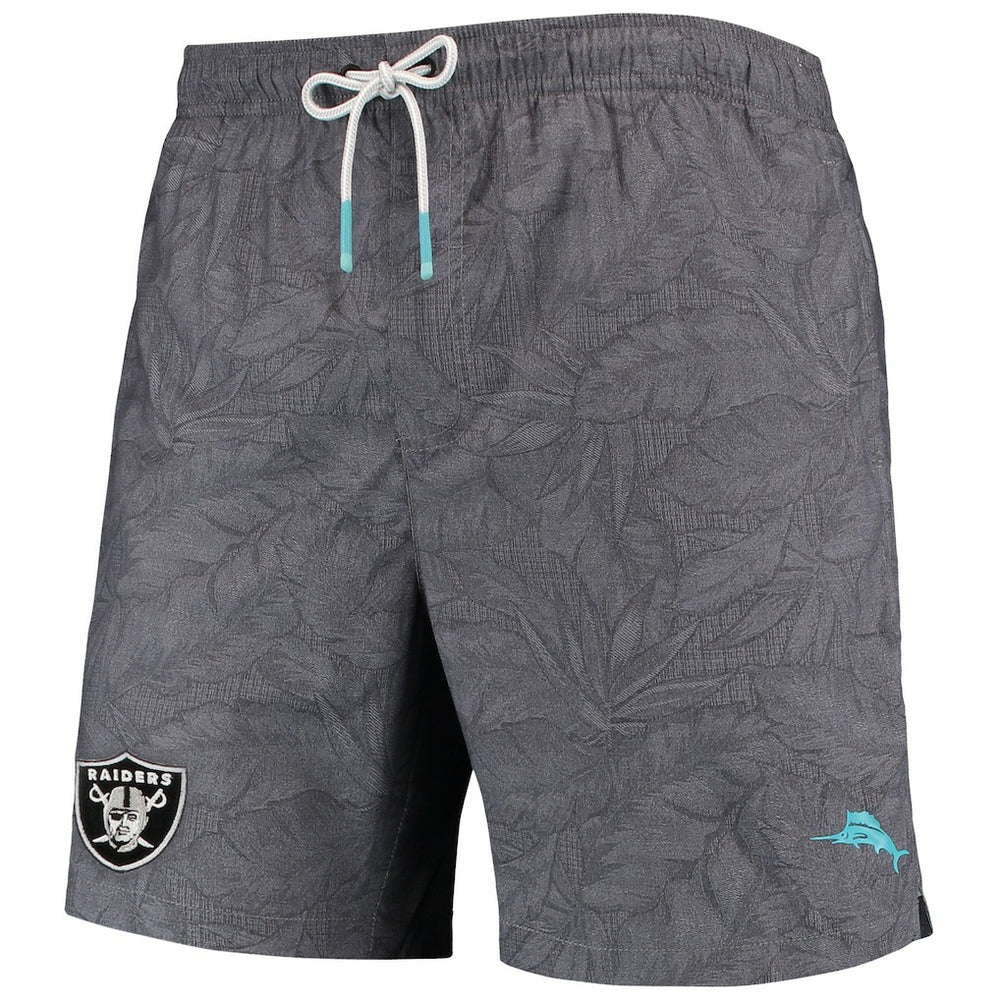 Las Vegas Raiders Naples Layered Leaves Swim Trunks Black