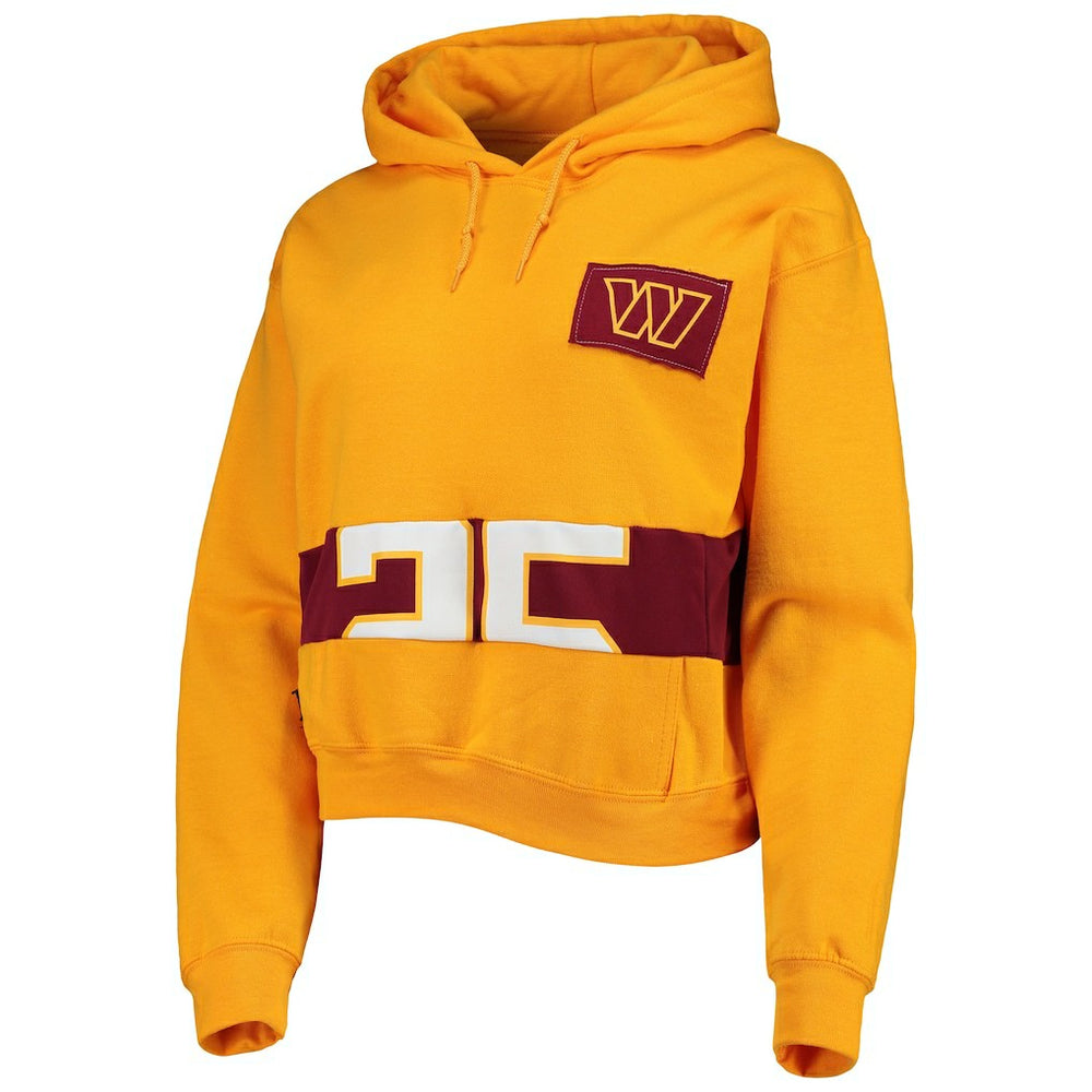 Washington Commanders Refried Apparel Women's Cropped Pullover Hoodie Gold