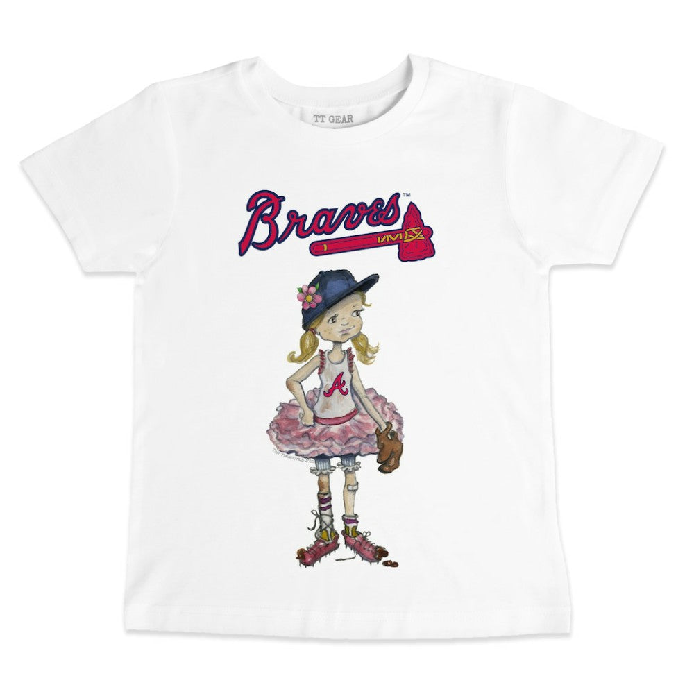 Atlanta Braves Tiny Turnip Youth Baseball Babes T-Shirt - White - MLB Sale