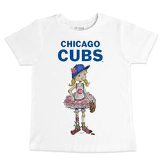 Chicago Cubs Tiny Turnip Youth Baseball Babes T-Shirt - White - MLB Lifestyle