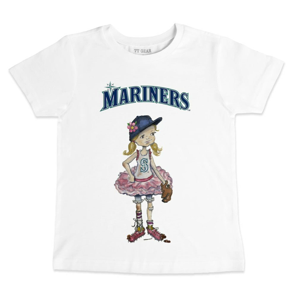 Seattle Mariners Tiny Turnip Youth Baseball Babes T-Shirt - White - MLB Online