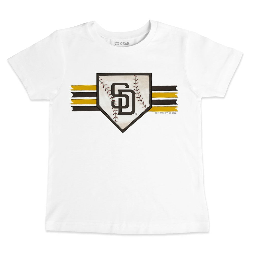 San Diego Padres Tiny Turnip Youth Base Stripe T-Shirt - White - MLB Sale