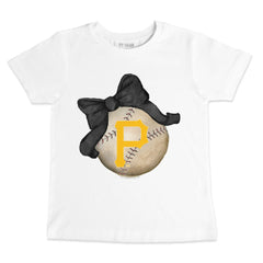 Pittsburgh Pirates Tiny Turnip Youth Baseball Bow T-Shirt - White - MLB Discount