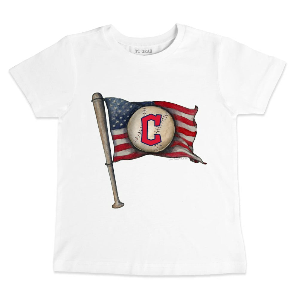Cleveland Guardians Tiny Turnip Youth Baseball Flag T-Shirt - White - MLB Sale