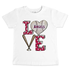 Los Angeles Angels Tiny Turnip Youth Baseball Love T-Shirt - White - MLB on Sale