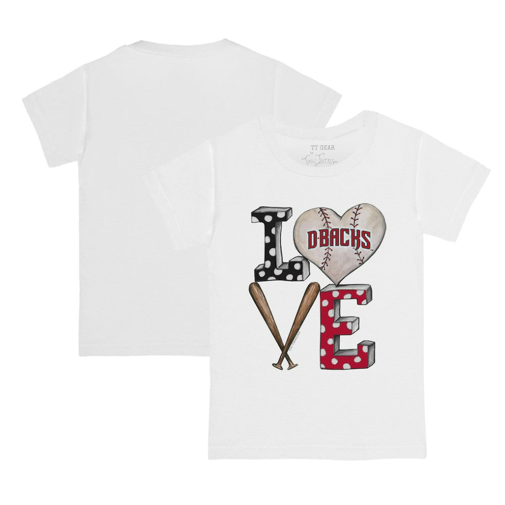 Arizona Diamondbacks Tiny Turnip Youth Baseball Love T-Shirt - White - MLB Lifestyle