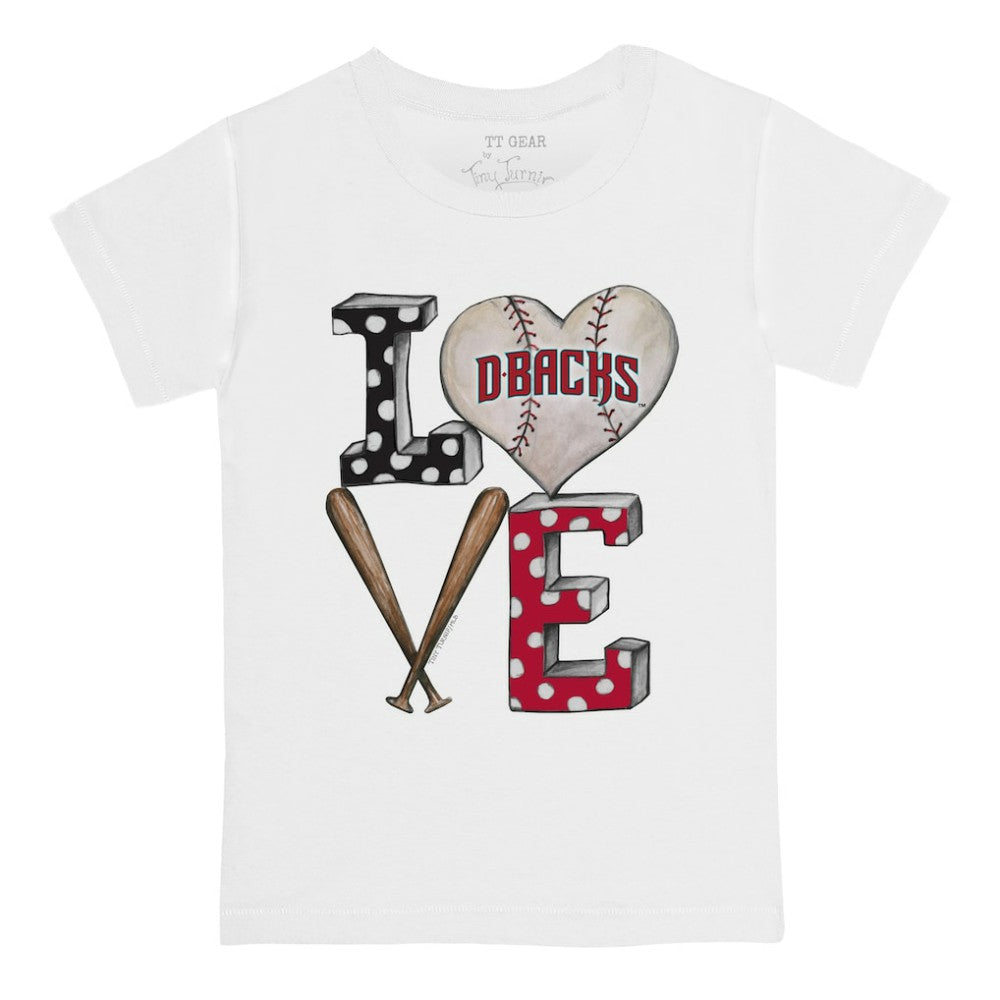 Arizona Diamondbacks Tiny Turnip Youth Baseball Love T-Shirt - White - MLB Lifestyle